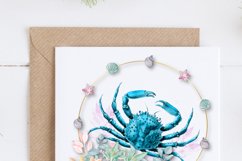Crab with Seashells Ocean Wreath Sublimation Product Image 5