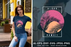 Aloha Hawaii Trendy Graphic T-Shirt Design, EPS SVG, PNG Product Image 2