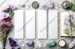 4 White Bookmark Mockup, Celtic Mockup, Floral Photo, p17 Product Image 2