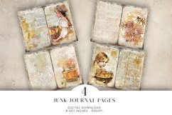 Watercolor Honey Junk Journal Digital Paper Bi-fold Product Image 1