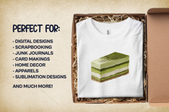 Matcha Cheesecake Clipart Bundle 4 PNG Product Image 2