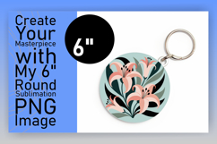 Cute Flamingo with Flowers Round Design PNG Product Image 1