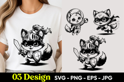 Warrior Fox SVG PNG Product Image 1