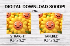 3D Inflated Sunflowers 20 oz Skinny Tumbler Sublimation Product Image 2