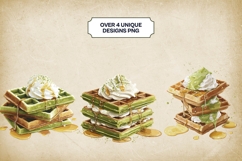 Matcha Waffle Clipart Bundle 4 PNG Product Image 2