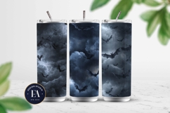 Bats Night Sky Pattern, Dark Gothic Bat Seamless Paper Product Image 2