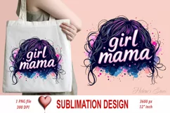 Girl mama clipart | Mothers day Sublimation design png Product Image 2