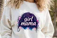 Girl mama clipart | Mothers day Sublimation design png Product Image 1