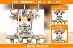 Highland Cow Tumbler Wrap Designs, Sublimation Wrap Product Image 1