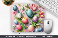 Easter Eggs Mouse Pad Sublimation, Easter Mouse Pad PNG Product Image 1