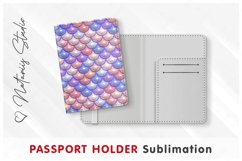Inflated Puffy Mermaid Scales - Passport Holder sublimation. Product Image 1