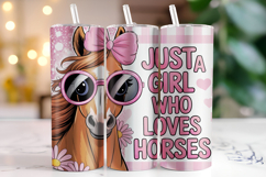 Just a Girl who Loves Horses Tumbler Wrap | Sublimation Product Image 1