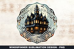 Halloween House Wind Spinner Sublimation Design Product Image 1