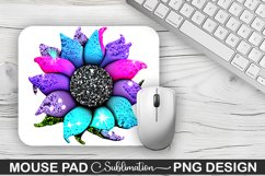 Magical Purple Cyan Sunflower Sublimation Mouse Pad Design Product Image 1