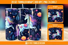 Unicorn Milkyway Tumbler Wrap Designs, Sublimation Wrap Product Image 1