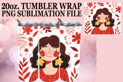 Graceful Floral Portrait Tumbler Wrap Sublimation 20oz Product Image 1