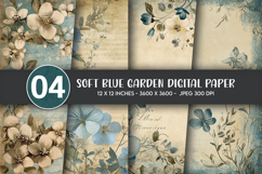 Soft Blue Garden Digital Paper Product Image 1