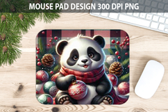 Christmas Panda Mouse Pad Sublimation - Animal PNG Design Product Image 1