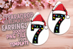 Elegant Teardrop Earrings PNG Artwork , Christmas Product Image 1
