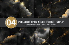 Celestial Gold Night Digital Paper Product Image 1