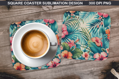 Flowers Coaster Sublimation, Spring Coaster PNG Design Product Image 1
