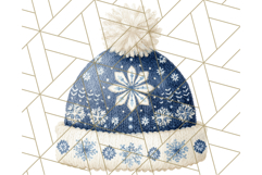 Watercolor Winter Hats and Scarves Clipart PNG Product Image 5