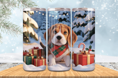 Winter Dog Christmas Snowflake PNG, Icy Tree 20oz Tumbler wr Product Image 1