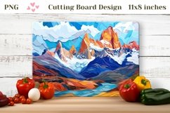 3D Mountains Cutting Board PNG, Patagonia Sublimation Design Product Image 1