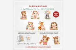 Garden Birthday Clipart | 11 PNG Files | Cute Garden Animals Product Image 3