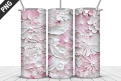 3D Flowers Tumbler Wrap | Sublimation Design | Tumble PNG Product Image 5