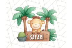 Jungle Safari Animals PNG Cute Pastel Wild Animal Clipart Product Image 5