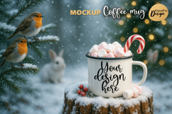 Christmas Mug Mockup Enamel Cup | Holiday Mockup PNG | JPG Product Image 1
