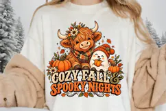 Cozy Fall and Spooky Nights Highland Cow Ghost Halloween Product Image 2