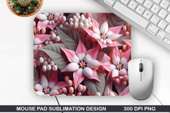 3D Flowers Mouse Pad Sublimation, Flowers Mouse Pad PNG Product Image 1