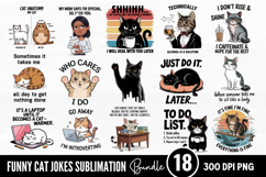 Funny Cat Jokes Sublimation Bundle PNG Product Image 1