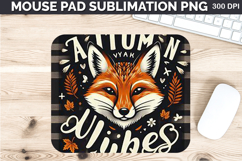 Watercolor Cat Mouse Pad Sublimation - Thanksgiving PNG Product Image 1