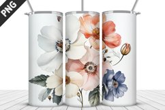 Flowers Tumbler Wrap | Sublimation Design | Tumbler PNG Product Image 1