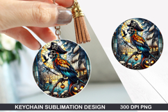 Parrot Keychain Sublimation - Halloween Keychain PNG Design Product Image 1