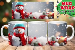 Mug Wrap Wonderment: Snowman's Sublimation Magic Product Image 1