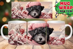 Pink Puppy CHRISTMAS Charm 11oz 15oz Wrap Product Image 1