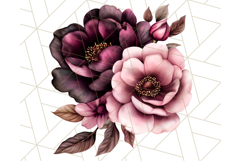 Gothic Floral PNG, Dark Aesthetic Flowers Clipart Print Product Image 5