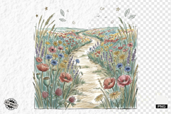 1920 Botanical Summer Wildflowers Clipart Product Image 1