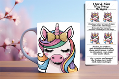 Whimsical 15oz Mug Wrap Png Artwork , Unicorn Product Image 1