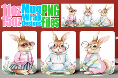 Happy journeys sublimation mug wrap, Easter Bunny Product Image 1