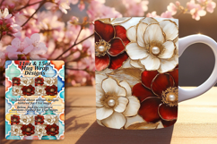 Charming 11oz Mug Wrap Png Design , 3D Flower Product Image 1