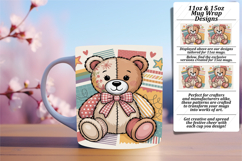 Graceful 11oz Png Mug Wrap Design , Cute Bear Product Image 1