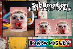 11oz 15oz Mug Wrap with 3D Christmas Characters Product Image 1