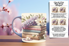 Beautiful 15oz Mug Wrap Png Design , Books Product Image 1