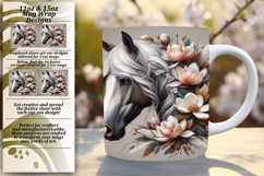 Serene 15oz Mug Wrap Png Template , Horse Product Image 1