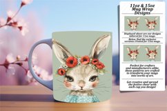 Enchanting Bunny and Colorful Flowers Mug Wrap Product Image 1